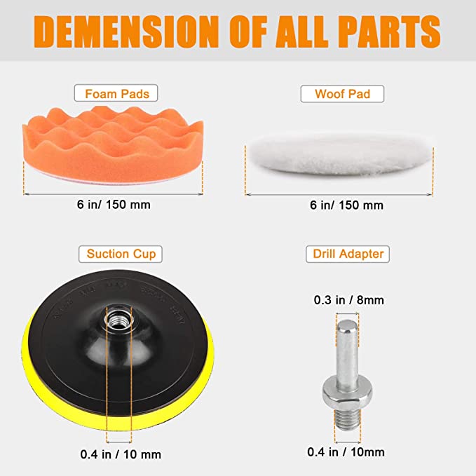 4in Car Foam Drill Polishing Pad Sponge Attachment 125g 0