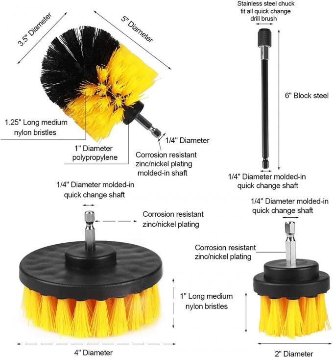 Drill Brush Set  Power Scrubber Pad Sponge Kit with Extend Attachment 2