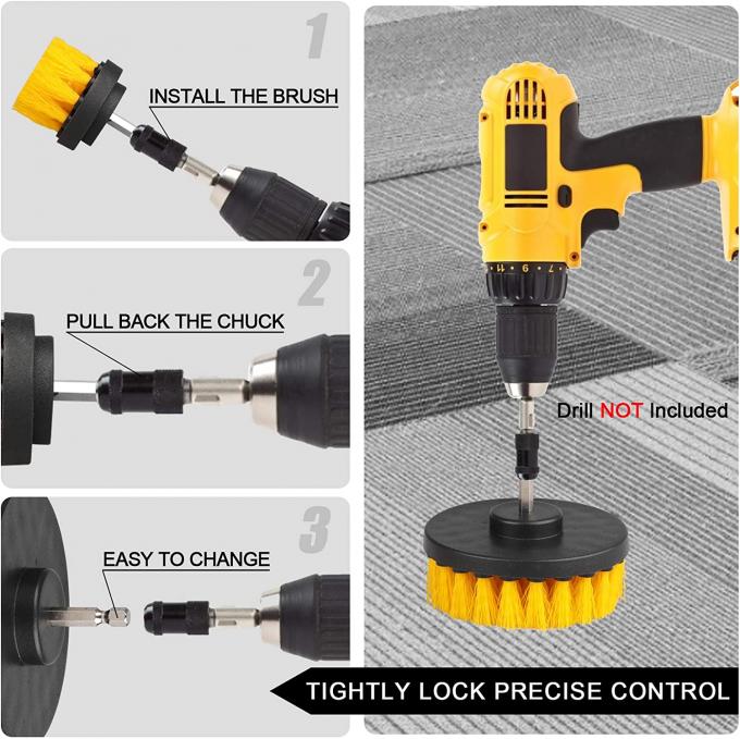 Drill Brush Attachment  Cleaning Set All Purpose Medium Bristle Power Scrubber 2