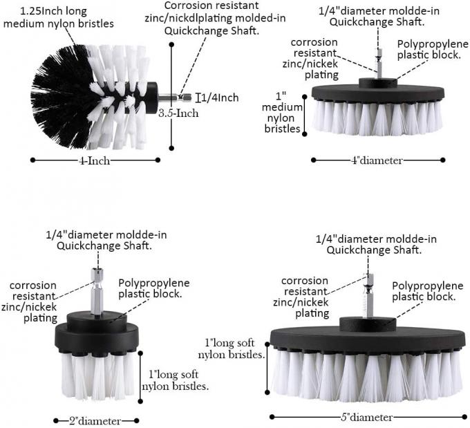 Drill Cleaning Brush Power Scrubber Drill Brush Automotive Edge Brush Kit 0