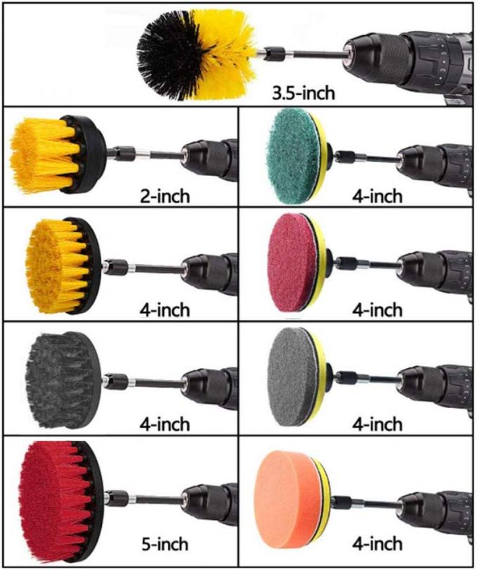 14Pcs Polypropylene Power Drill Brush Attachments Set 800g Scrubber 0