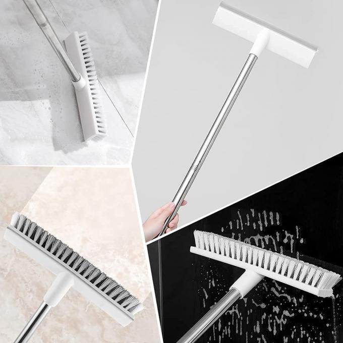 2 In 1 Stiff Bristle Floor Scrub Brush With Long Handle 15.7" To 45.6" 26cm Wide 7