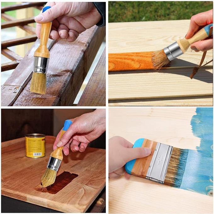 4pcs 2.8inch Long Wax Chalk Paint Brush Set 1.2inch Wide Epoxy Glue 0