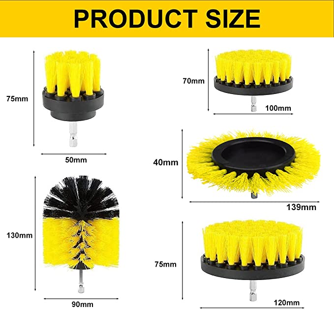 Drill Brush Attachment Cleaning Brush Rim Brush Scrubber Cleaning Brush Kit 0