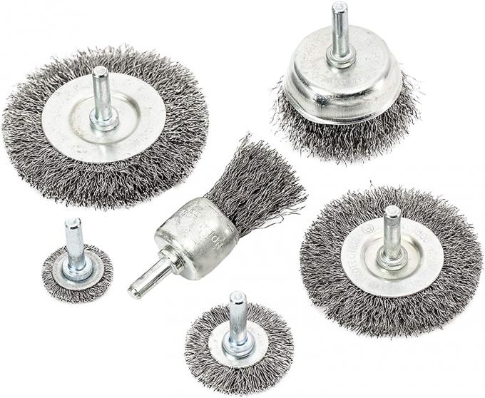 3 Inch Wire Wheel Brush Set 6pcs For Drill 4500rpm Coarse Type 0