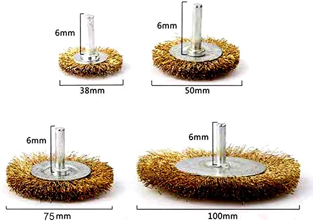 Polishing Wire Brush Set 7 Piece With Clamping Shaft 6Mm 0