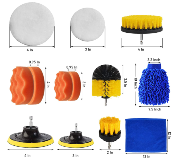 27PCS Car Polishing Pad Kit For Car Drill Polishing White Yellow Blue 1