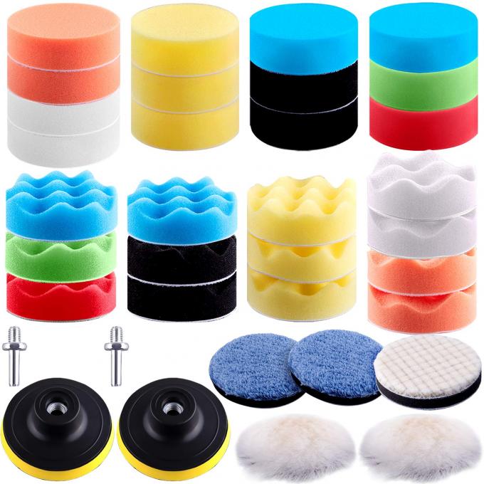 M10 Drill Adapter Polishing Buffing Pad Auto Car Drill Polisher Buffer Sponge Pads Set 2