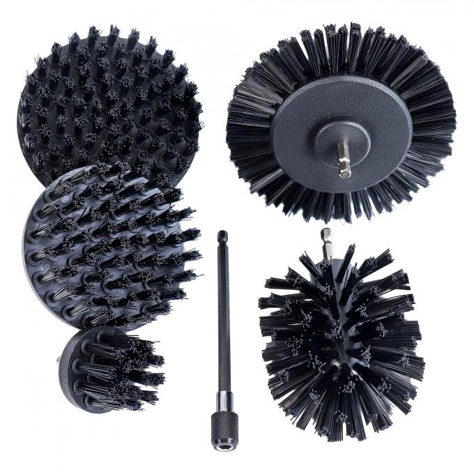 6 Piece Hexagonal Shank Soft Drill Brushes For Carpets Fibres Glass Metal Black 0