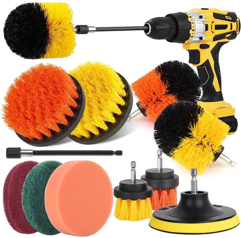 Nylon 12pcs Polypropylene Power Drill Brush Scrubber Set 430g