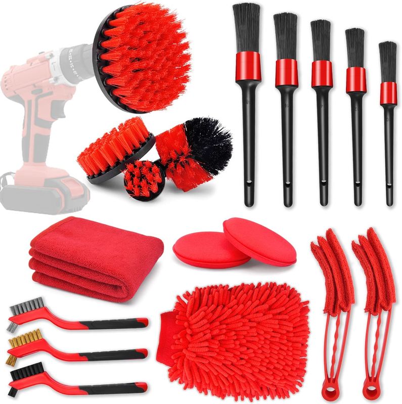 PP 18Pcs Car Cleaning Tools Kit With Car Detailing Brush