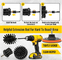 Extended Long Attachment Drill Scrubber Brush 6 Pack Black