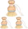 ODM Bamboo Kitchen Scrub Brush Set Fiber Palm Bristles ISO9001