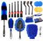 PP 19Pcs Car Detailing Brush Set With 17&quot; Rim Wheel Brush