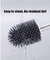 White Toilet Brush And Holder Set Silicone Bristles With Tweezers