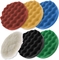 Wool Buffing / Polishing Set 5 Waffle Foam Pads For Hook / Loop Backing